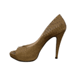 Gina Brown Python Leather Peep Toe Platform Pumps Size 40 - Image 2