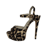Alice + Olivia Leopard Print Canvas Platform Sandals Size 38 - Image 6