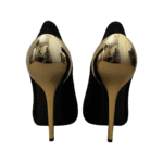 Giuseppe Zanooti Black Suede Colorblock Pattern Slingback Round Toe Pumps Size 38.5 - Image 3