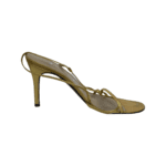 Gina Gold Leather Slingback Sandals Size 39 - Image 5