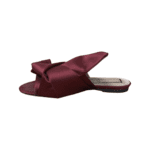 N21 Burgundy Satin Raso Knot Peep Toe Flat Mules Size 38.5 - Image 5
