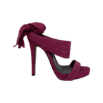 Oscar de la Renta Fuchsia Pink Suede Sandy Bow Detail Sandals Size 37 - Image 4