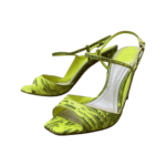Dior Green Lizard Embossed Peep Toe Sandals Size 36 - Image 2