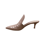 Gianvito Rossi Nude Patent Leather High Vamp Pointed Toe Mules Size 39.5 - Image 4