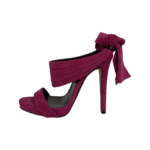 Oscar de la Renta Fuchsia Pink Suede Sandy Bow Detail Sandals Size 37 - Image 5