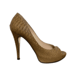 Gina Brown Python Leather Peep Toe Platform Pumps Size 40 - Image 4