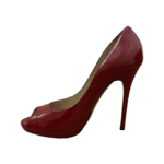 Jimmy Choo Red Patent Leather Peep Toe Platform Pumps Size 39 - Image 4