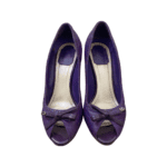 Dior Purple Quilted Cannage Leather Sweet Peep Toe Platform Pumps Size 38.5 - Image 3