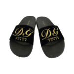 Dolce & Gabbana Black Velvet Luxury Hotel Pool Slides Size 38 - Image 2