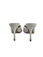 Schutz White Croc Embossed Leather Charla Mule Size 39 - Image 3