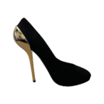 Giuseppe Zanooti Black Suede Colorblock Pattern Slingback Round Toe Pumps Size 38.5 - Image 7