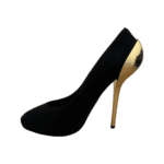Giuseppe Zanooti Black Suede Colorblock Pattern Slingback Round Toe Pumps Size 38.5 - Image 5