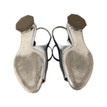 Miu Miu Metallic Silver Leather Flat Sandals Size 37 - Image 4
