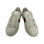 Gucci White Leather Embroidered Web Ace Low Top Sneakers Size 40.5 - Image 2