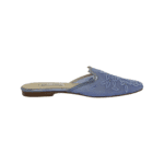 Oscar de la Renta Elsa Embroidered Light Blue Mule Slide Size 37.5 - Image 3