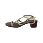 Tory Burch Beige Textured Leather Chandler Tumbler Sandals Size 40.5 - Image 4