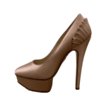 Charlotte Olympia Champagne Satin Paloma Fan-Pleat Platform Pumps Size 34 - Image 6