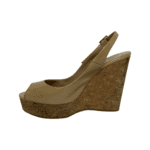Jimmy Choo Nude Patent Leather Prova Cork Wedge Slingback Sandals Size 38 - Image 6