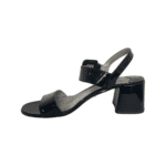 Prada Black Patent Leather Block Heel Ankle Strap Sandals Size 39 - Image 4