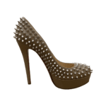 Christian Louboutin Beige Leather Alti Spikes Platform Pumps Size 37 - Image 7