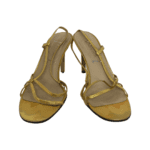 Gina Gold Leather Slingback Sandals Size 39 - Image 2