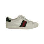 Gucci White Leather Embroidered Web Ace Low Top Sneakers Size 40.5 - Image 5