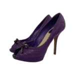 Dior Purple Quilted Cannage Leather Sweet Peep Toe Platform Pumps Size 38.5 - Image 9