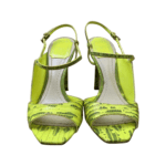 Dior Green Lizard Embossed Peep Toe Sandals Size 36