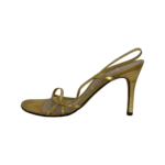 Gina Gold Leather Slingback Sandals Size 39 - Image 4