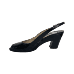 Prada Black Patent Leather Peep Toe Slingback Sandals Size 39 - Image 5