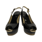 Jimmy Choo Black Patent Leather Prova Cork Wedge Slingback Sandals Size 37.5 - Image 2
