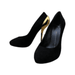Giuseppe Zanooti Black Suede Colorblock Pattern Slingback Round Toe Pumps Size 38.5 - Image 2