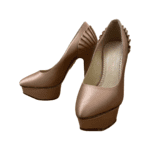 Charlotte Olympia Champagne Satin Paloma Fan-Pleat Platform Pumps Size 34 - Image 2