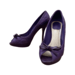 Dior Purple Quilted Cannage Leather Sweet Peep Toe Platform Pumps Size 38.5 - Image 2