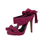 Oscar de la Renta Fuchsia Pink Suede Sandy Bow Detail Sandals Size 37