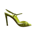 Dior Green Lizard Embossed Peep Toe Sandals Size 36 - Image 6