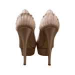 Charlotte Olympia Champagne Satin Paloma Fan-Pleat Platform Pumps Size 34 - Image 3