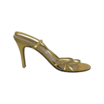 Gina Gold Leather Slingback Sandals Size 39 - Image 3