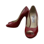 Jimmy Choo Red Patent Leather Peep Toe Platform Pumps Size 39 - Image 2