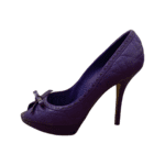 Dior Purple Quilted Cannage Leather Sweet Peep Toe Platform Pumps Size 38.5 - Image 7