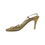 Gina Gold Leather Slingback Sandals Size 39 - Image 6