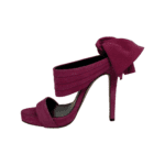 Oscar de la Renta Fuchsia Pink Suede Sandy Bow Detail Sandals Size 37 - Image 3