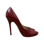 Jimmy Choo Red Patent Leather Peep Toe Platform Pumps Size 39 - Image 5