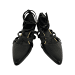 Lanvin Black Leather Strappy Flats Size 38.5 - Image 2