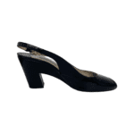Prada Black Patent Leather Peep Toe Slingback Sandals Size 39 - Image 4
