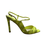 Dior Green Lizard Embossed Peep Toe Sandals Size 36 - Image 5
