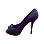 Dior Purple Quilted Cannage Leather Sweet Peep Toe Platform Pumps Size 38.5 - Image 5