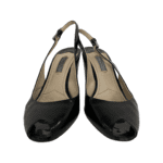 Prada Black Patent Leather Peep Toe Slingback Sandals Size 39 - Image 2