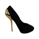 Giuseppe Zanooti Black Suede Colorblock Pattern Slingback Round Toe Pumps Size 38.5 - Image 6