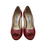 Jimmy Choo Red Patent Leather Peep Toe Platform Pumps Size 39